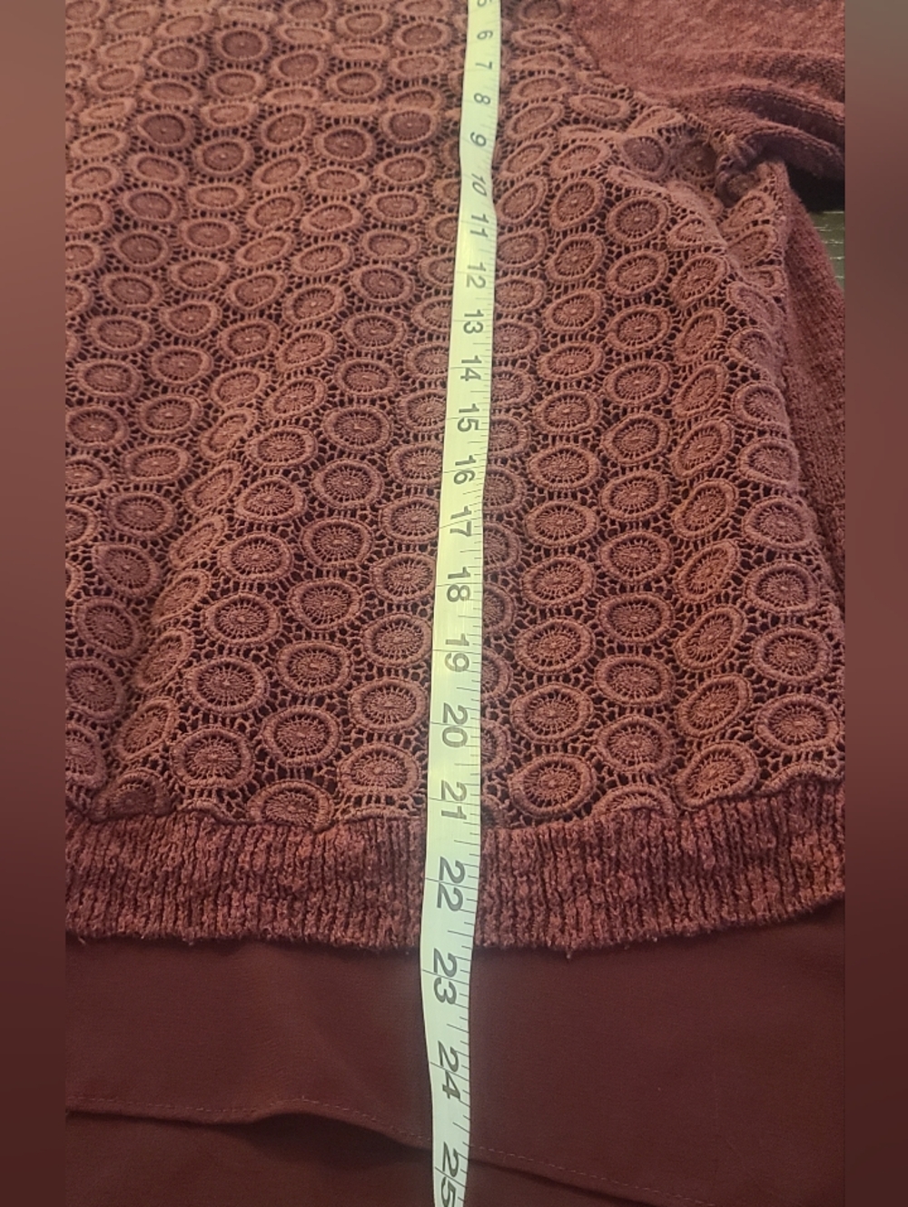 #49 Lucky Brand Burgundy Sweater Top - Picture 7 of 9